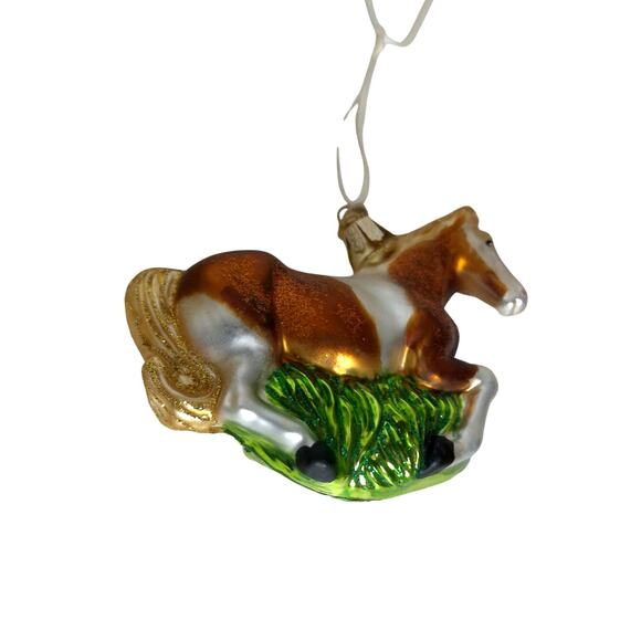 Old World Glass Christmas Ornament Mustang Horse - Picture 3 of 5